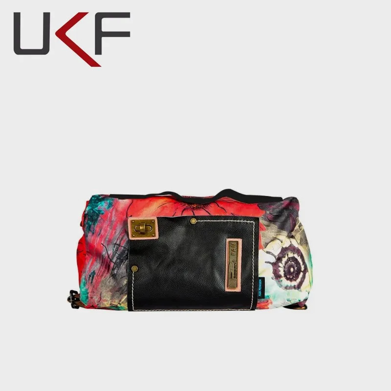 UKF Casual Tide Women Handbag Female Shoulder Crossbody Bag Laptop Canvas with Leather Multifunction Large Capacity Bags Bolsa