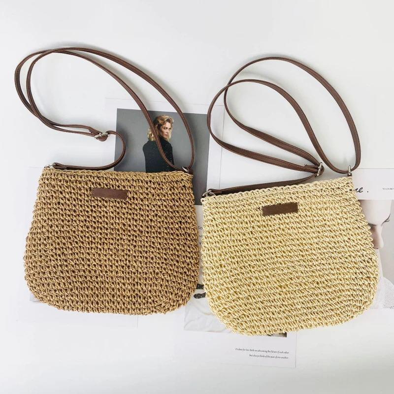

Ladies Crossbody Bag Fashion Straw Beach Holiday Shopping Woven Shoulder large-Capacity Handbag Messenger Purses For Women Bags