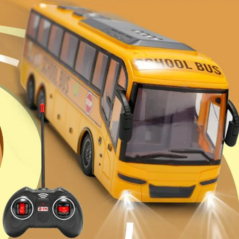 Kids Toy Rc Car Remote Control School Bus with Light Tour Bus Radio Controlled Electric Car For Children Toys Gift