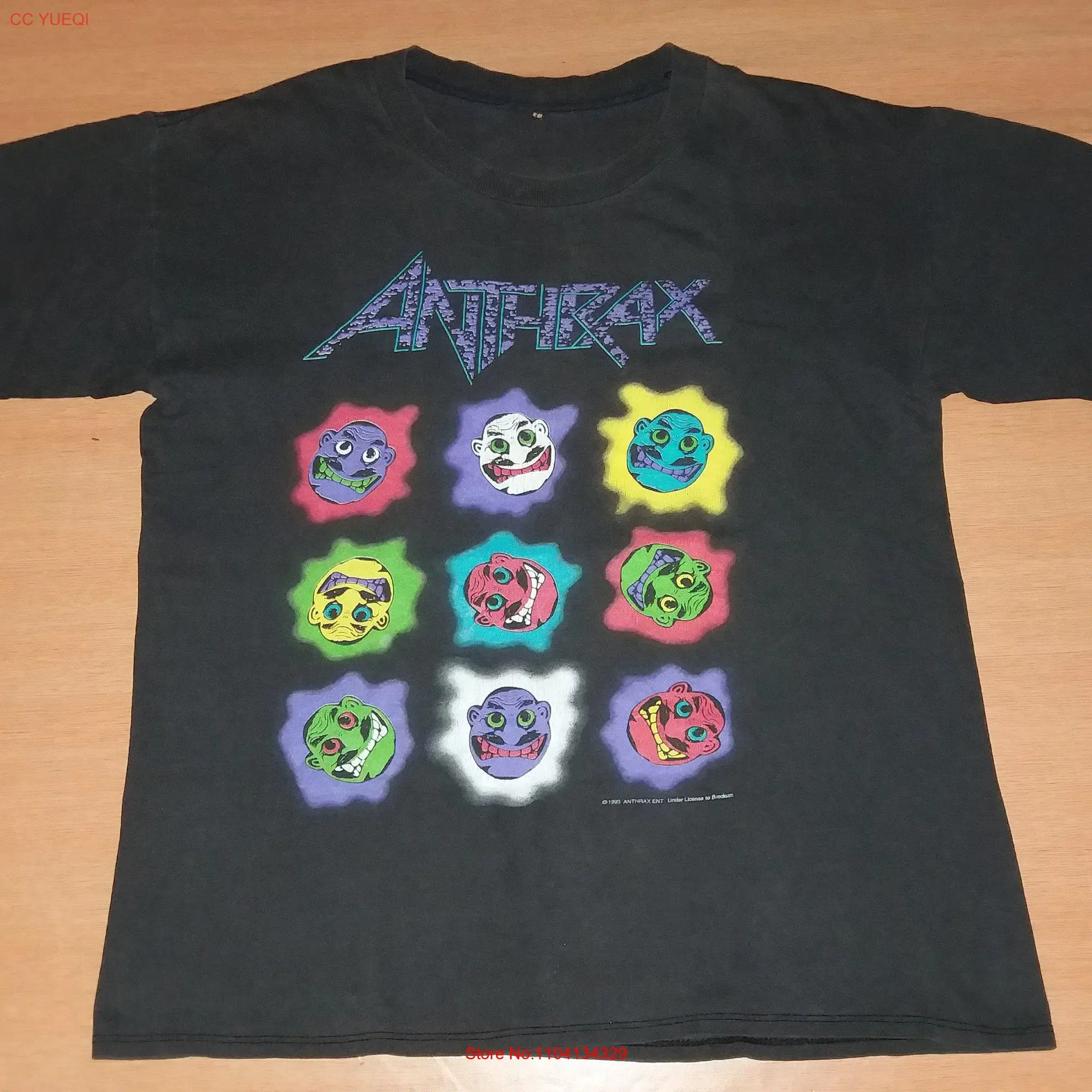 Vintage 1993 ANTHRAX Sound of White Noise Knows No Color Tour Concert promo L Size rare T shirt long or short sleeves