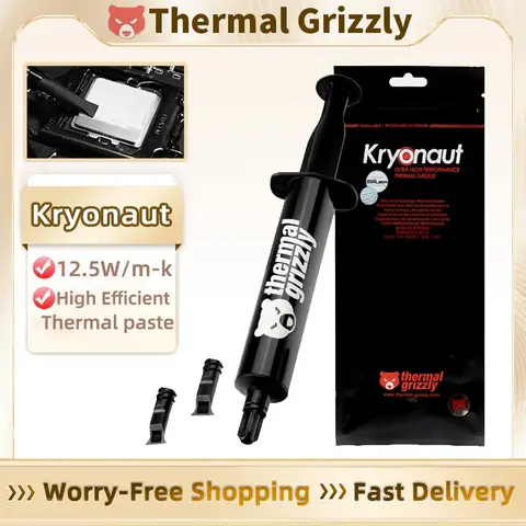 Pasta termoprzewodząca Thermal Grizzly 12,5 W/mk Wysokowydajny związek chłodzący Chłodzący smar silikonowy do gier PC PS5 Chłodzenie procesora GPU