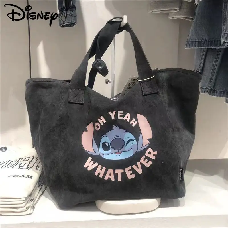 Disney Cartoon Stitch Canvas Bags Women Cute Casual Handabgs Y2k Fashion Shoulder Bag Female Outgoing Totes Commuting Package