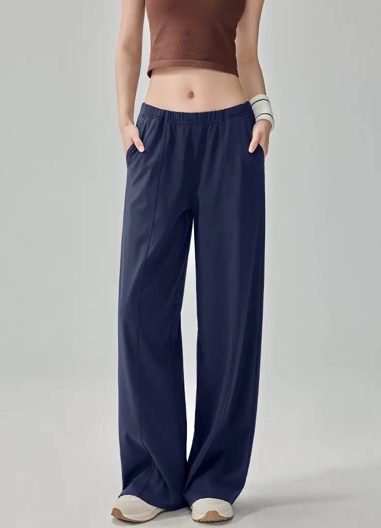 Lässige Yoga-Hosen für Damen, schnelltrocknende, weit geschnittene Hosen, ideal zum Laufen, für Pilates, Fitness, gerade geschnitten, locker sitzende Sport- und Fitnesshosen, Leggings. – Detail 2