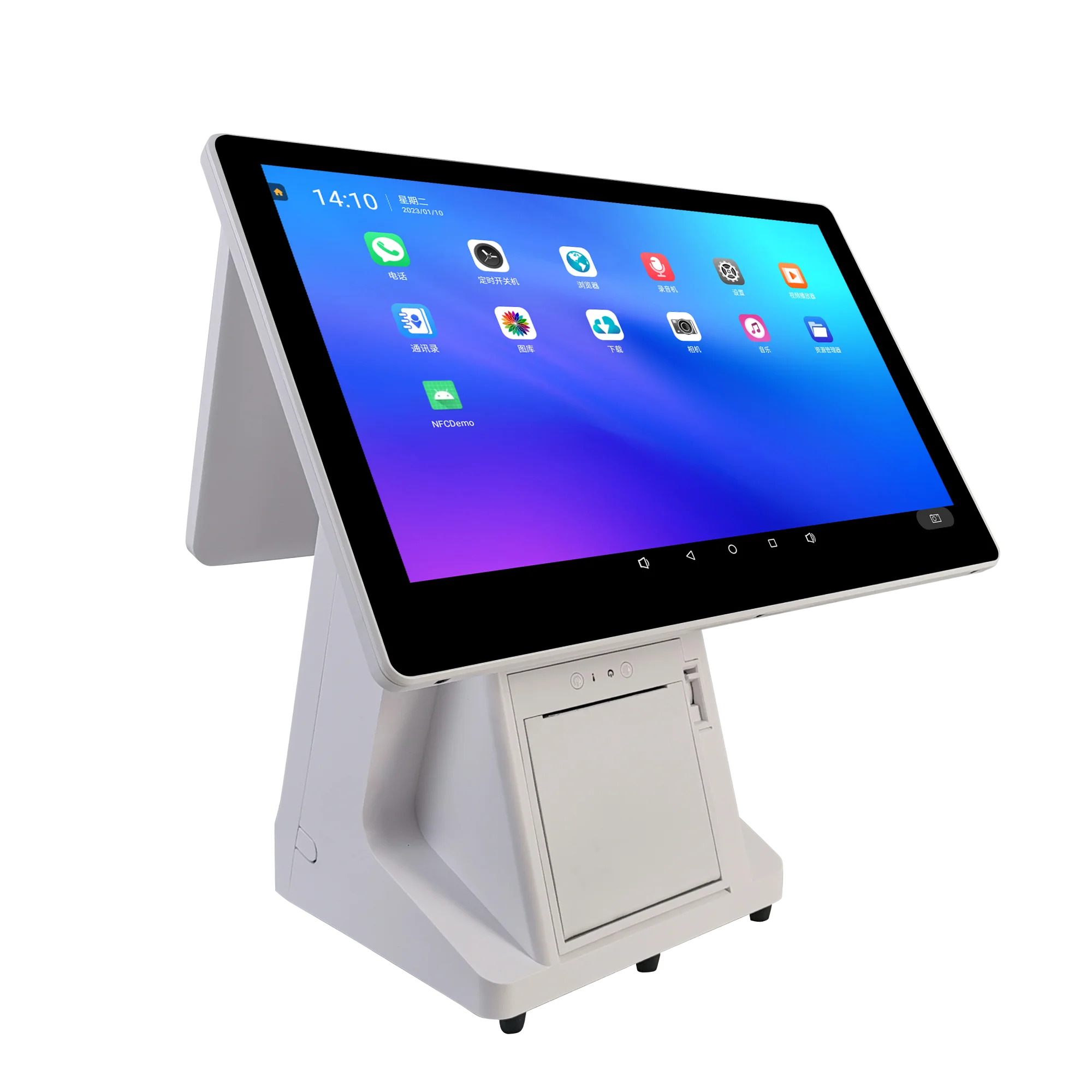 Layar ganda printer 58mm bawaan Sistem pos dalam mesin kasir POS printer 58mm