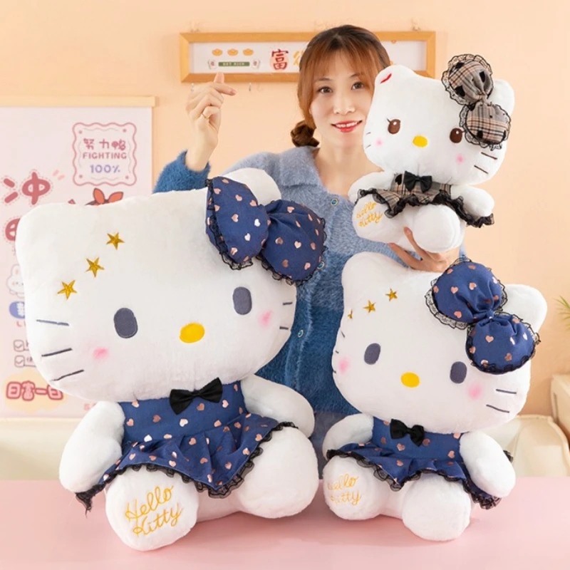 

Плюшевые игрушки Hello Kitty 30/40/55 см, большие, в стиле аниме, Sanrio, мягкие, удобные, милые куклы-украшения, детские игрушки, подарки