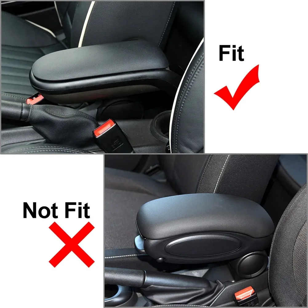 Fotografia 7: Para 2007-2015 mini cooper r55 r56 r57 r58 51162753341 couro do plutônio console central do carro braço capa kit substituição
