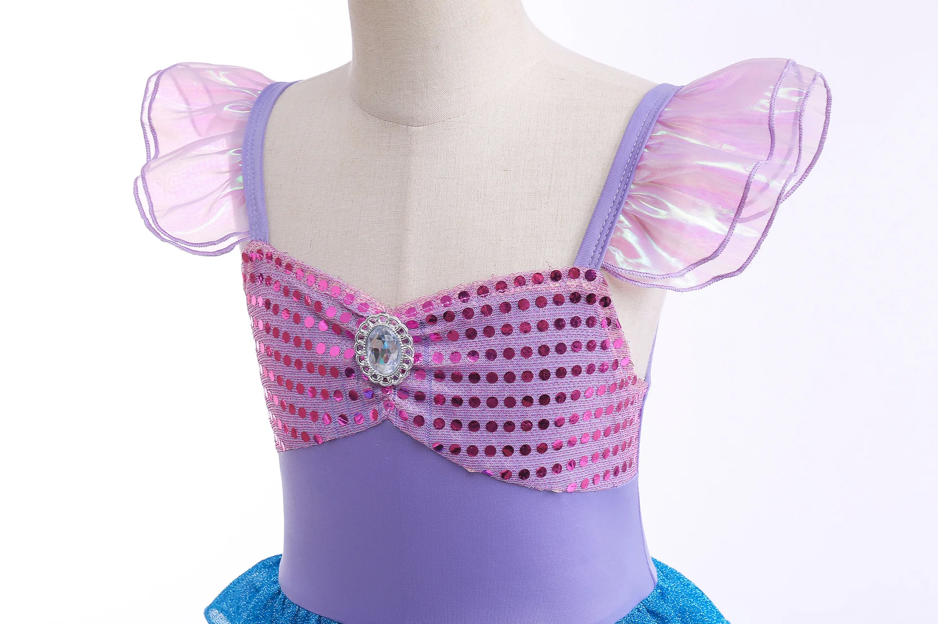 Gorgeous Color-Block Mermaid Princess Dress - Perfect for Performance, Birthday Parties & Cosplay!#E77