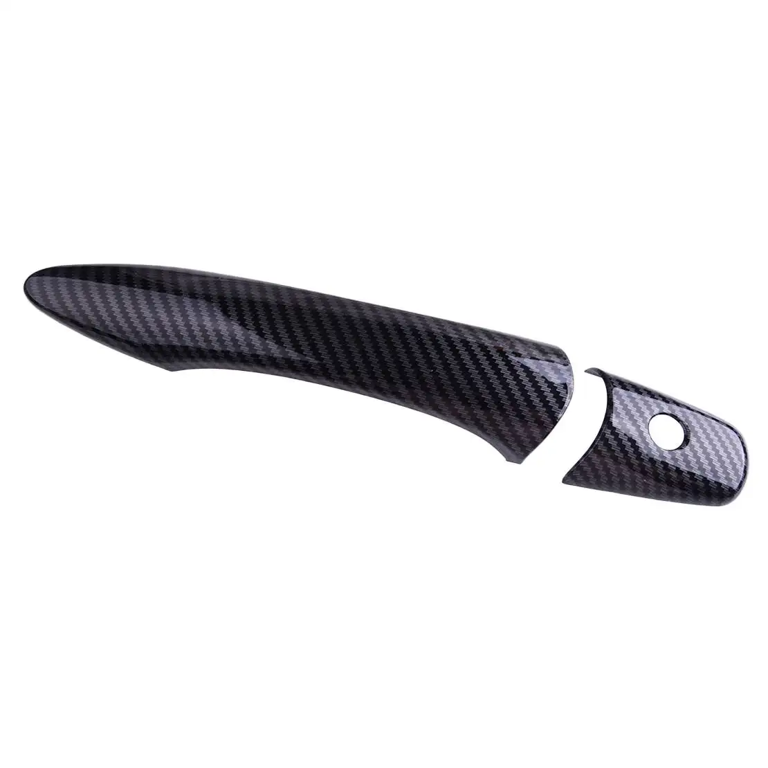 8pcs/set Exterior Door Handle Cover Trim With 1 Key Hole Fit for Infiniti QX80 SUV 2014 2015-2024 Carbon Fiber Style ABS