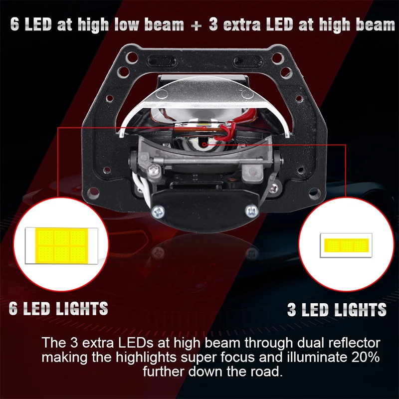 3.0 Inch Headlights Lenses 3R G5 Bi LED Lens For Hella Projector LED Lights 30000LM Car Lamps Cars Accessories Retrofit Styling