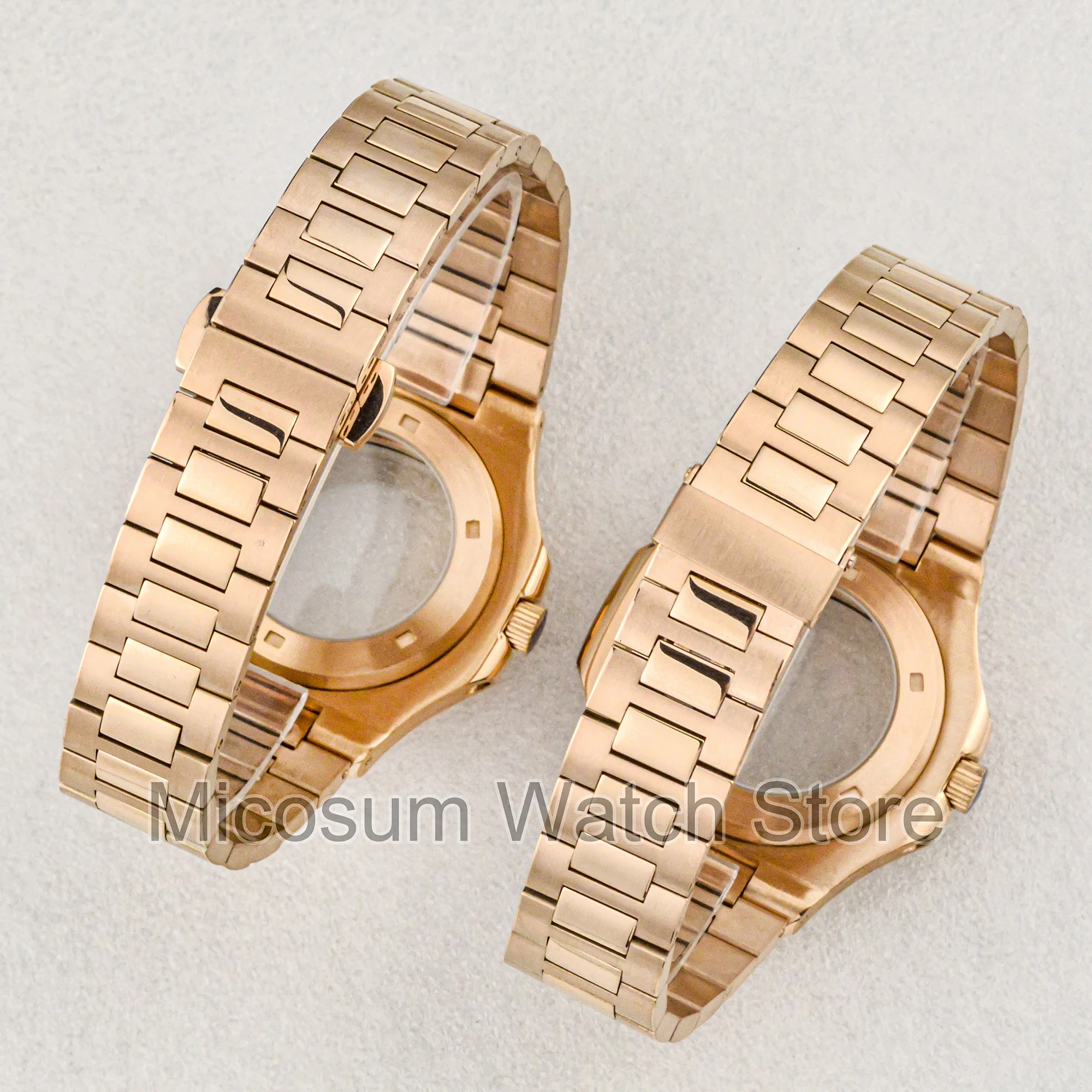 41mm oro rosa cassa dell'orologio cinturino cinturino acciaio zaffiro vetro misura NH35 NH36 NH38 movimento meccanico parti dell'orologio accessorio mod