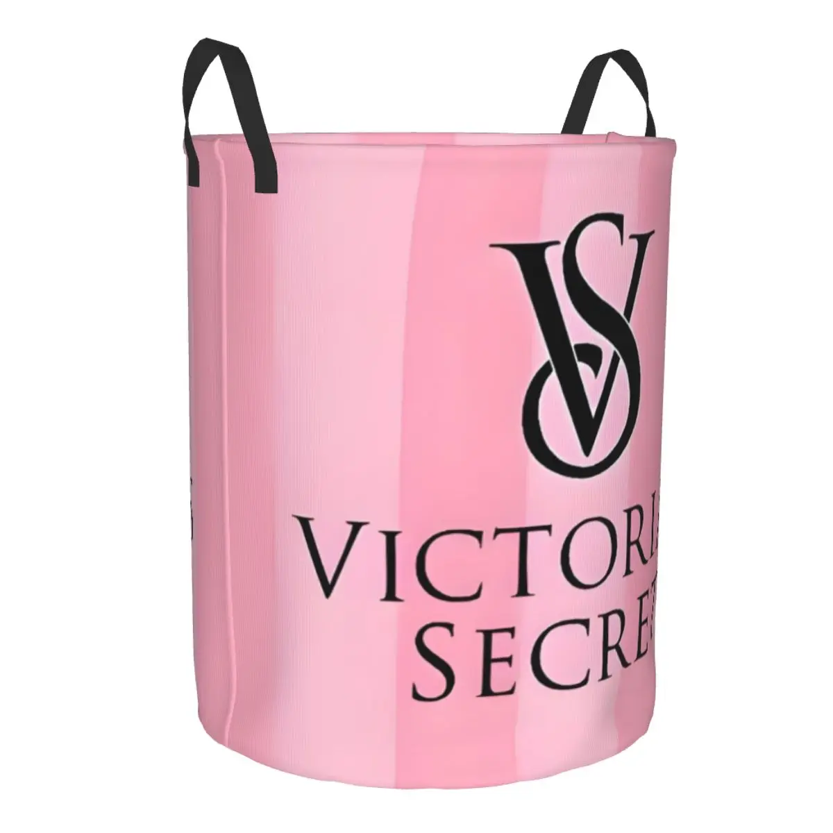 Collapsible Round Single-Layer Laundry Basket pink-victoria-vs-secret Portable Dirty Clothes Hamper for Bathroom, Bedroom