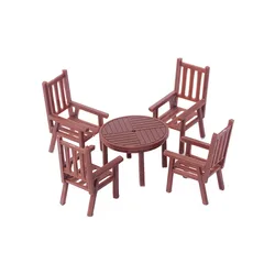 2Sets Miniature Table Chair Set Model Scale 1:30-75 ABS Indoor House Materials Sand Table Landscape Layout Diorama Kits