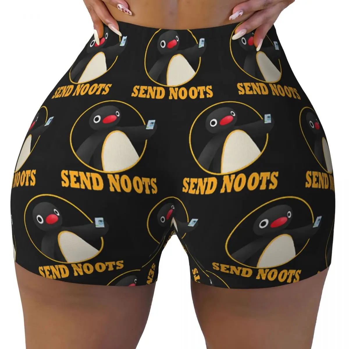 맞춤형 핑구 핑가 펭귄 TV 요가 반바지 여성용 체육관 운동 러닝 운동복 배구 바이커 반바지