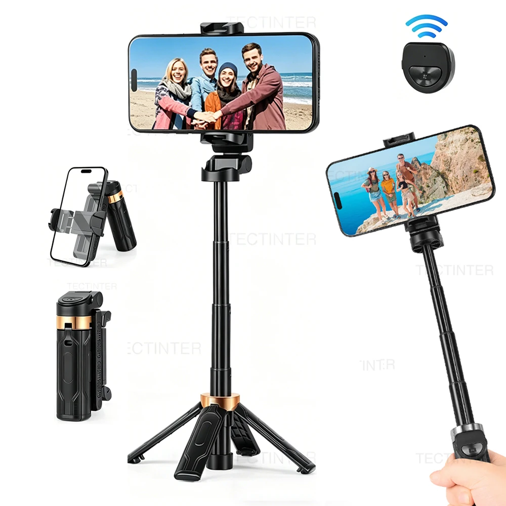 Foldable Selfie Stick Tripod for Phone Portable Extendable Stand with Wireless Remote Mini Multi-Function Tripod For IOS/Android