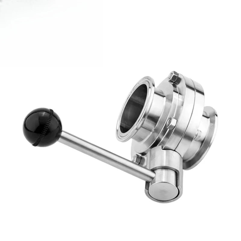 304 stainless steel three-clip butterfly valve for outer pipe