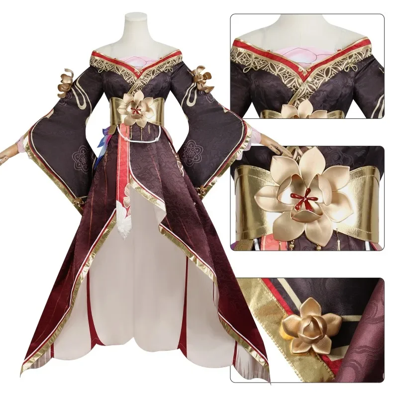 Honkai Star Rail Fugue Cosplay Costume Tail Dress Tingyun Sky-Faring Commission Xianzhou Luofu Halloween Party Uniform for Women