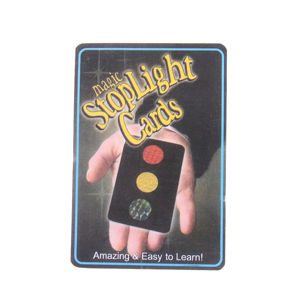 1Sets Magic Stop Light Cards Magic Tricks Traffic Light Dot Change Magia Close Up Illusion Accessories Gimmick Props Comedy