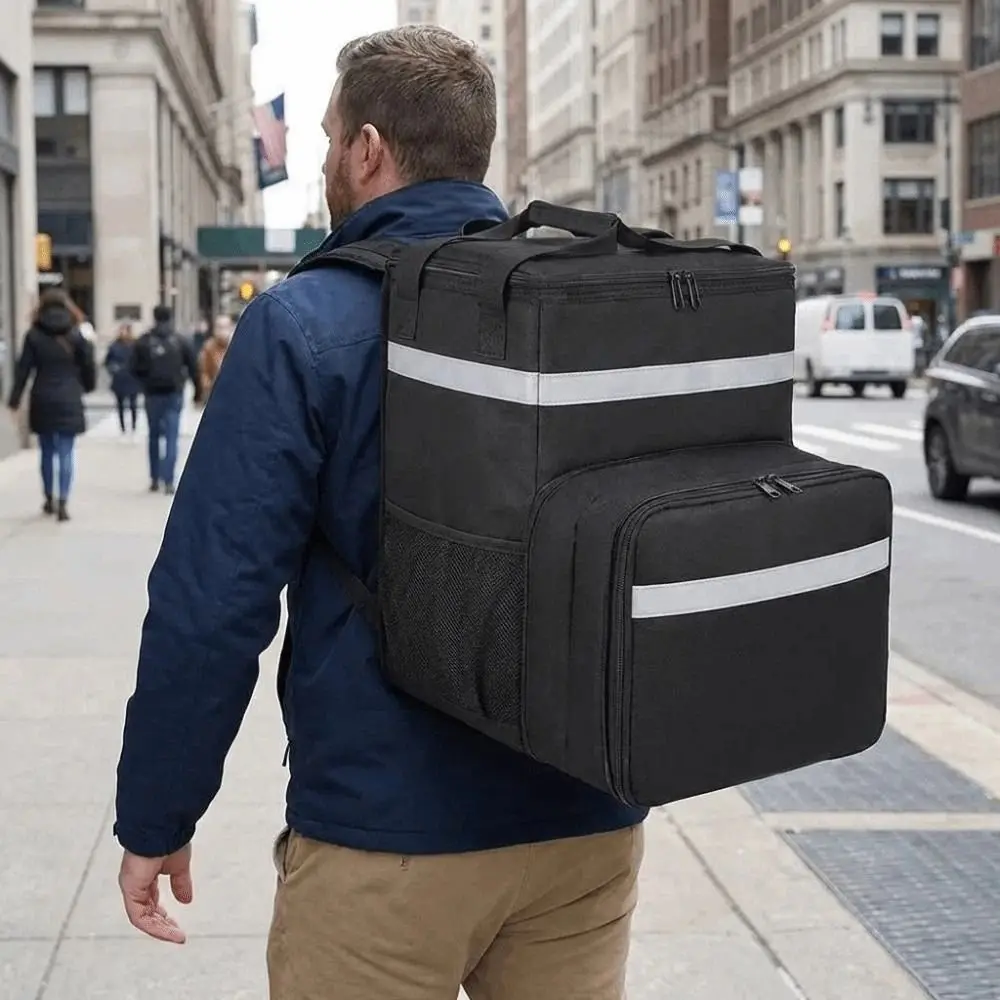 

Waterproof Pizza Delivery Bag Large Capacity Portable Expandable Cooler Bag Thicken Strong Load-bearing Insulated Backpack