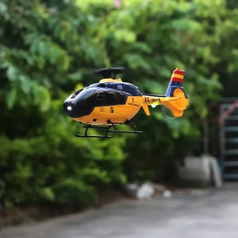 Hélicoptère Rc Yxznrc F06 6ch pour touristes, moteur sans balais, échelle Ec135, un rouleau de clé, modèle d'avion cascadeur 3D haute intensité, cadeaux pour garçons