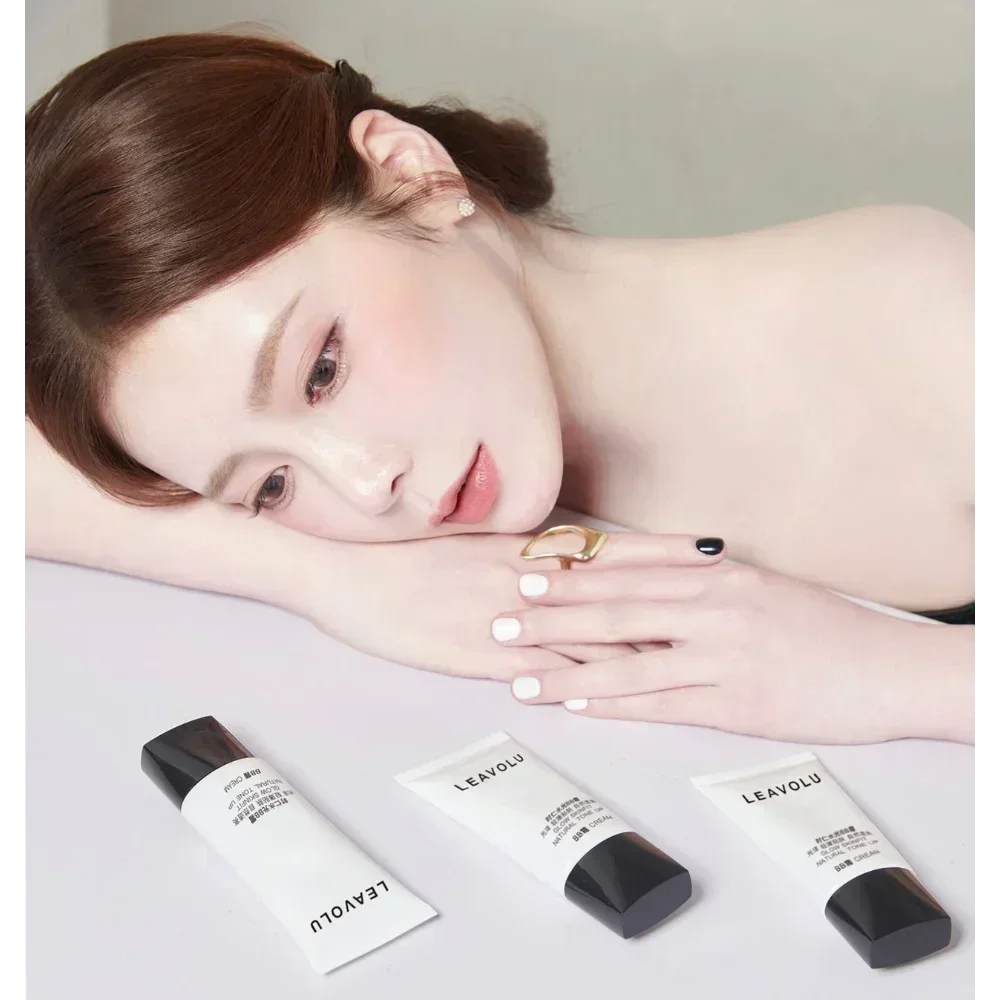 LEAVOLU Fundação Coreia Maquiagem Natural Tone Up BB Creme Corretivo Hidratante de Longa Duração Controle de Óleo Cosméticos de Beleza Rara