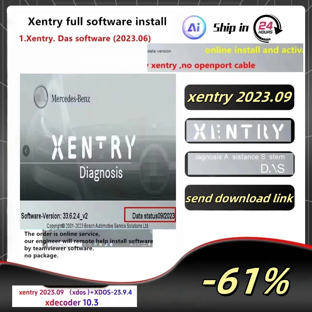 

Newest 2023.09 MB STAR sd C4C5C6 software xentry DAS install or upgrade xentry 2023.09 das vediam.o DT.S WI.S EPC starfid
