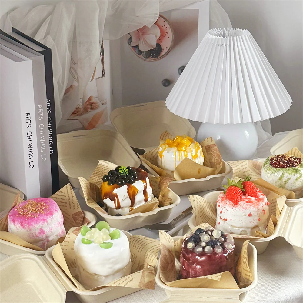 

Soufflé Model Simulation Cake Dessert Milk Foam Pearls Strawberry Taro Mango Simulation Cake Light Creamy Topped Pearls Fresh