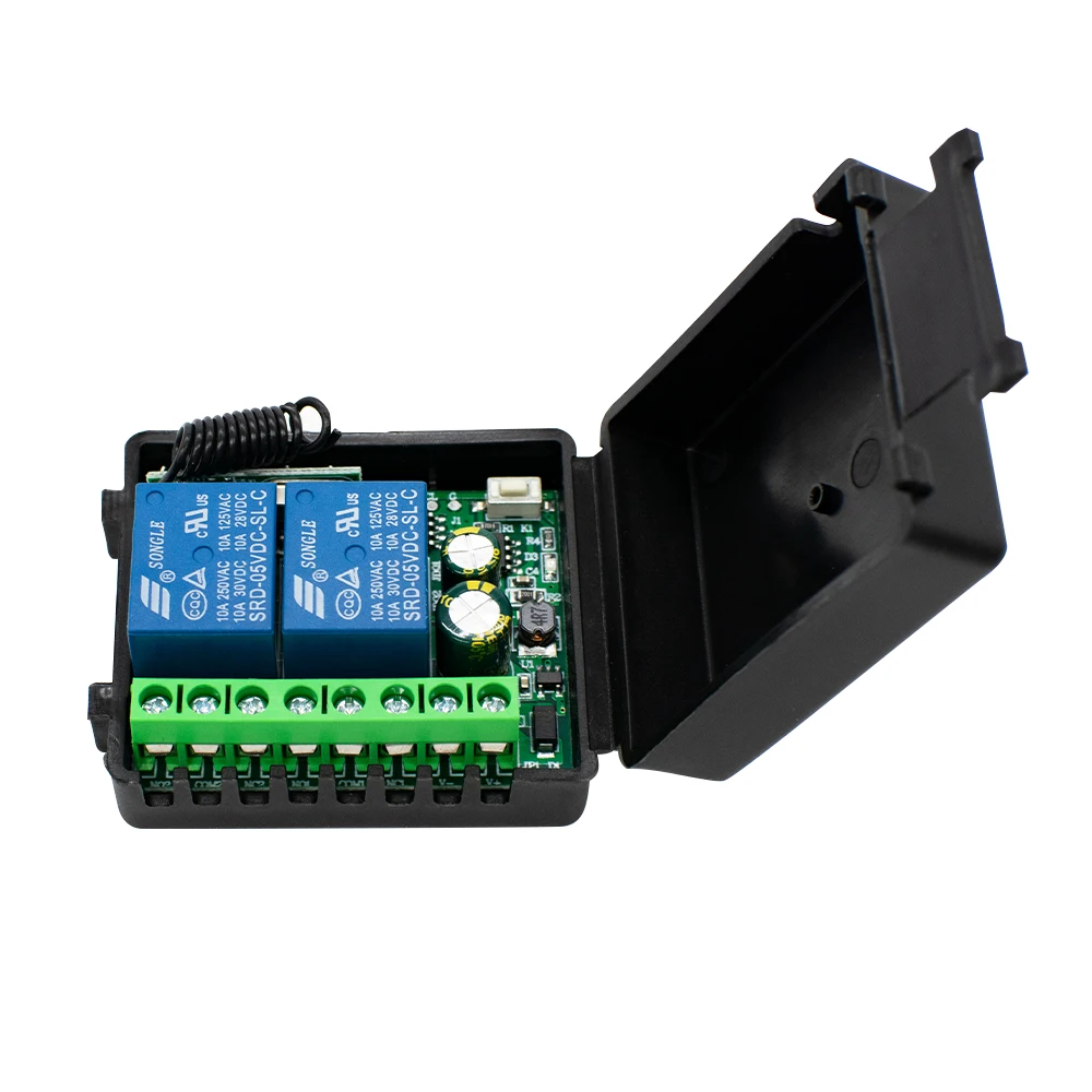 12V 24V 433Mhz RF Motor Controller, 2CH Empfängermodul Schalter 2CH Sender für LED-Tür elektromagnetisches Schloss – Detail 6