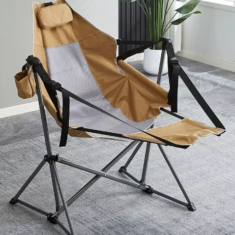 

Lightweight Modern Portable Outdoor Camping Rocking Foldable Swing Recliner Breathable Eco-Friendly Moon Hanging Garden