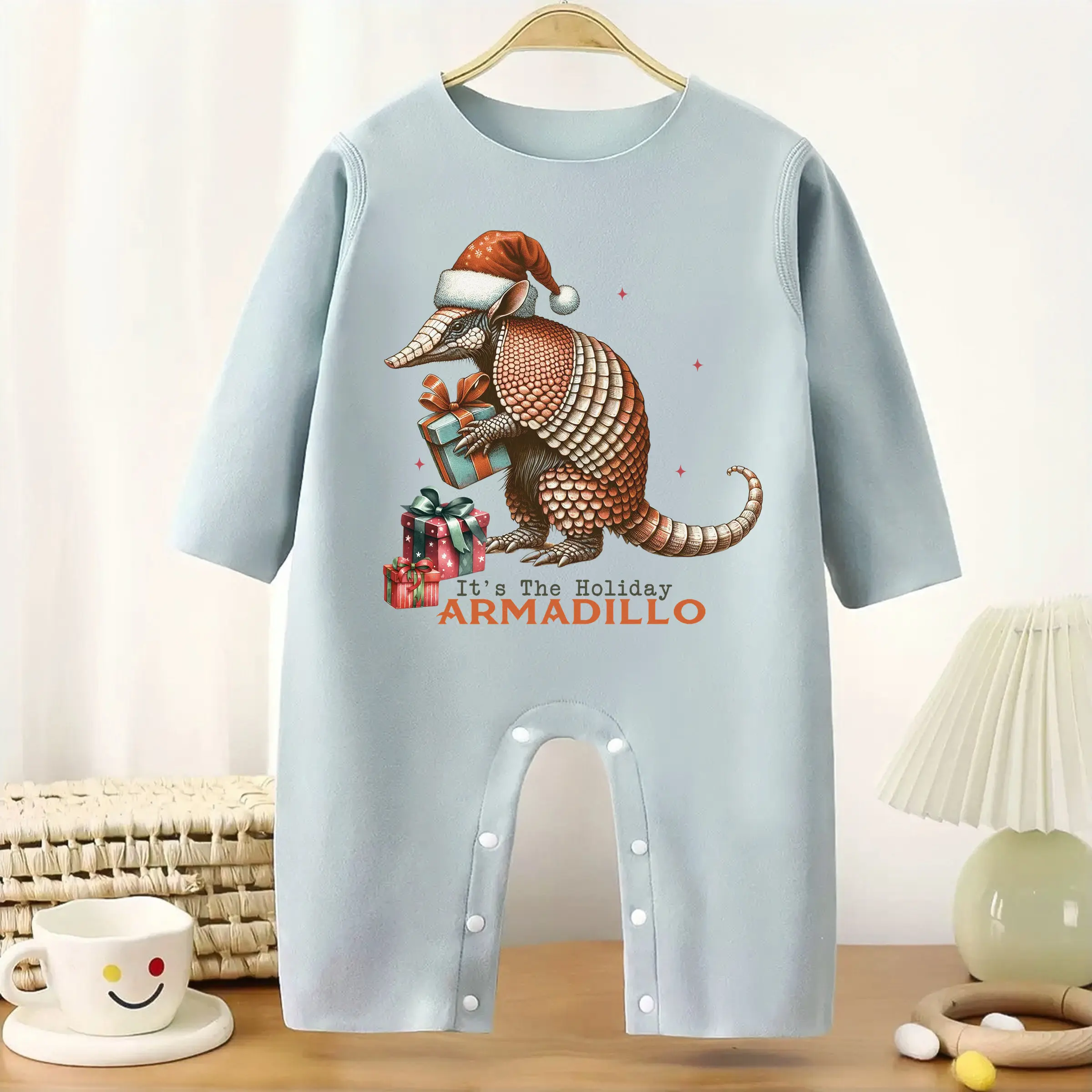 

MINISO Merry Christmas Cute Animals Baby Thickened Jumpsuit Infant Longsleeve Creeper Keep Warm for Height 60-90CM Baby Cloth