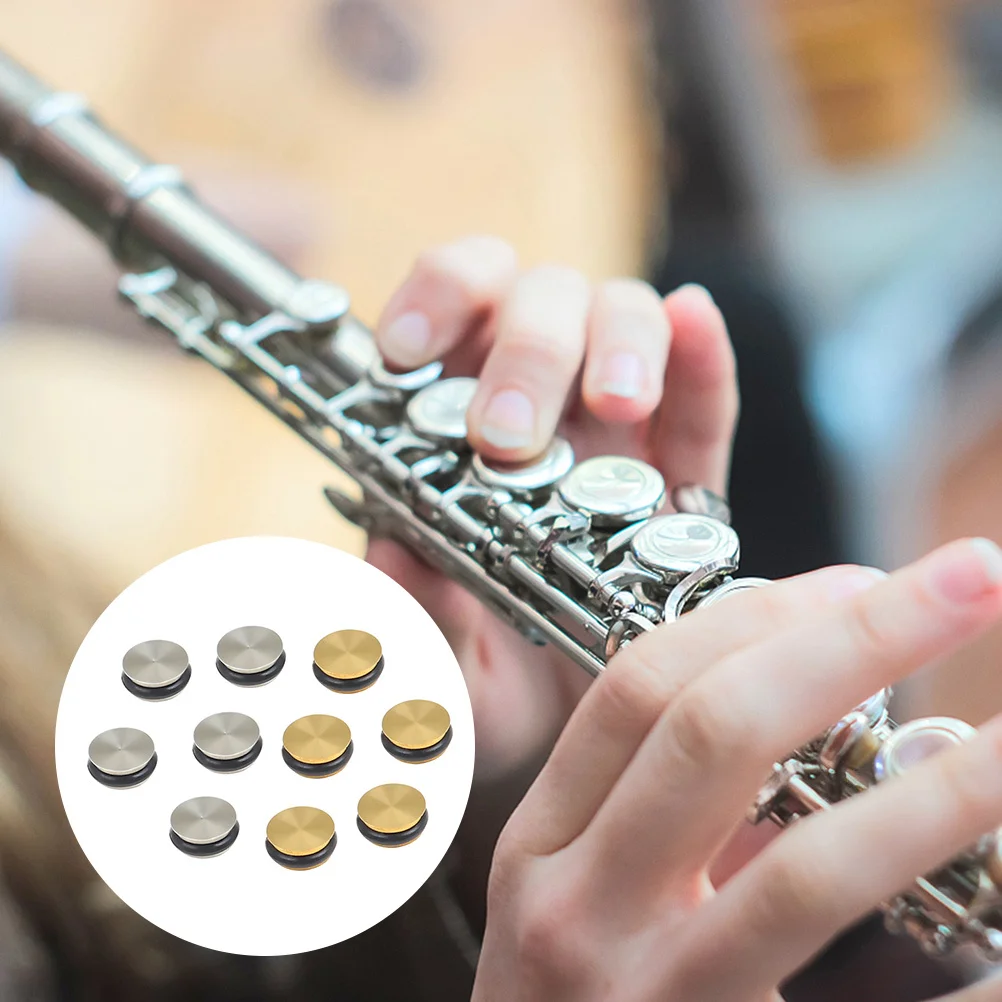 

10Pcs Flute Plug Metal Silicone Open Hole Sound Hole Repair Parts Musical Instruments Accessories for Practice