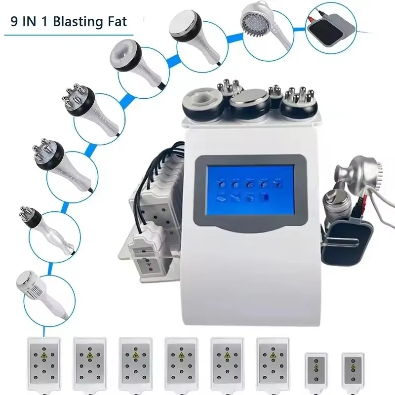 Hot Sale New 9 in 1 Home Use Body Sculpting Machine Multipolar RF 40K Cavitation for Weight Loss Slimming Desktop Cavitation