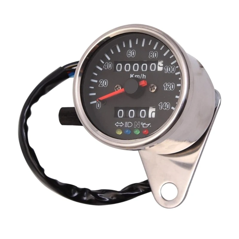 Mechanical Motorcycle Speedometer Double Odometer Gauge with LCD Motorbike Modification Tachometer