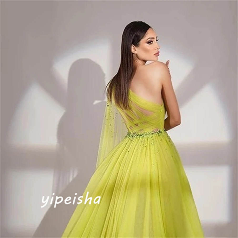 Sparkle Elegant One-shoulder Ball gown Paillette / Sequins Floor length Draped Skirts Organza Evening Dress вечернее платье