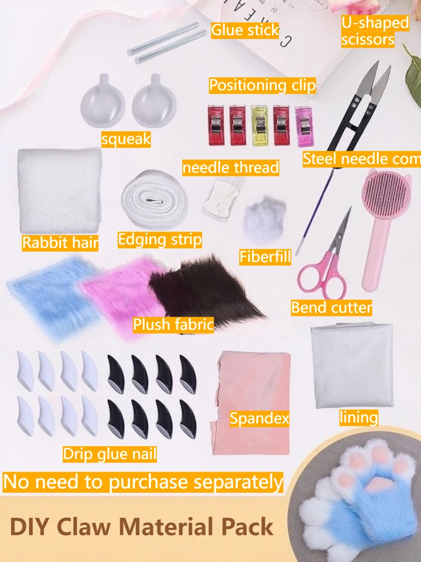 سلسلة Kigurumi للأطفال على شكل مخلب حيوان DIY مجموعة كاملة من المواد مجموعة إكسسوارات أزياء تنكرية فروي