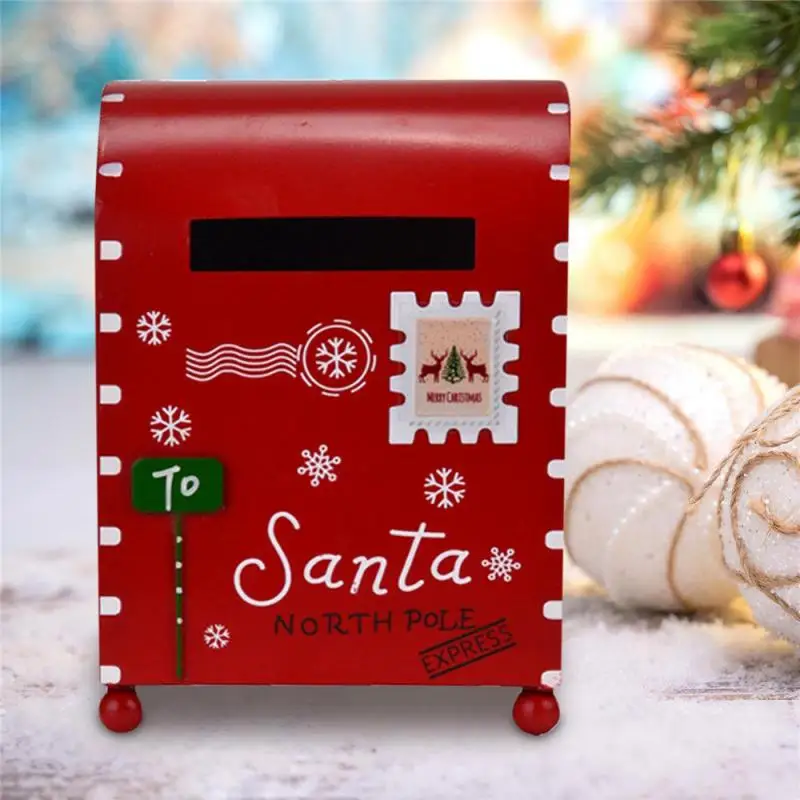 Small Mailbox Craftsmanship Mail Christmas Theme Crafts Ornaments Household Products Unique Design Creativity Iron Art Home