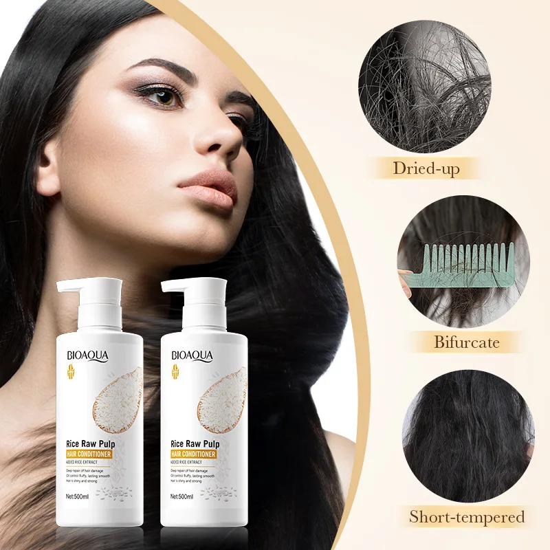 

Rice puree hair mask, improves hair frizz, softens hair conditioner, nourishes and moisturizes hair, repairs split ends