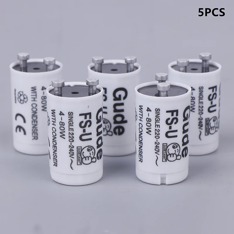 Energy-Efficient Fluorescent Lamp Starter 4-80W, FS-U S2, 5pcs/set, CE Rohs Certified, Suitable for 220V-250V