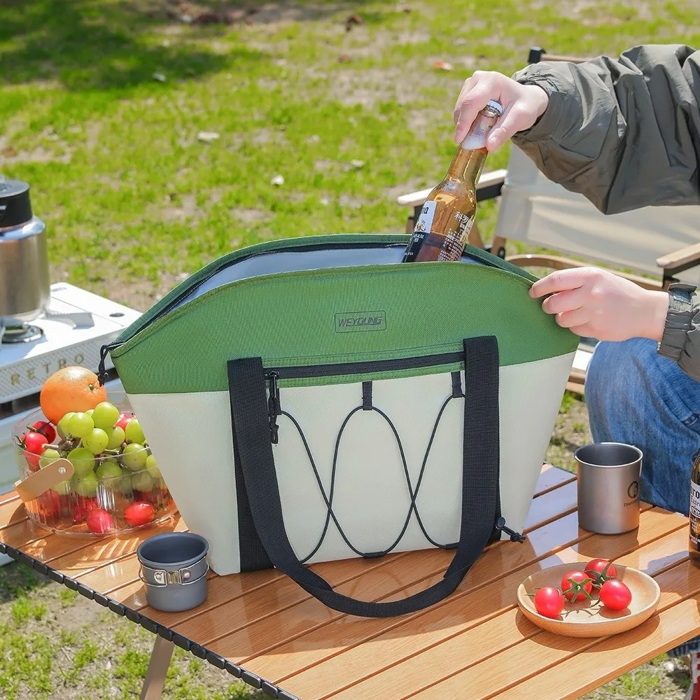 Convenient Insulated Lunch Bag Large Capacity Waterproof Thermal Lunch Box Commuting Storage Pouch Cooler Lunch Handbag Office