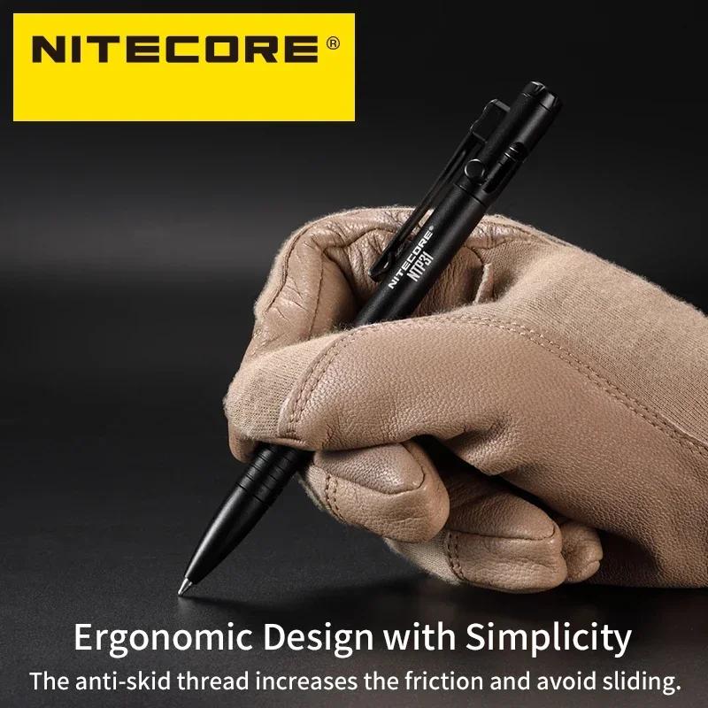 NITECORE NTP31 Tactical Pen CNC Bidirectional Bolt Action Self-defense Tactical Glass Breaking with Tungsten Steel Bezel