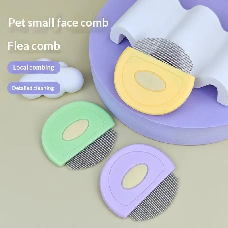 Pet Flea Comb Ergonomic Non-slip Handle Dense Teeth Brush for Dog Cat Hair Cleaning Massage Home Pet Grooming Supplies