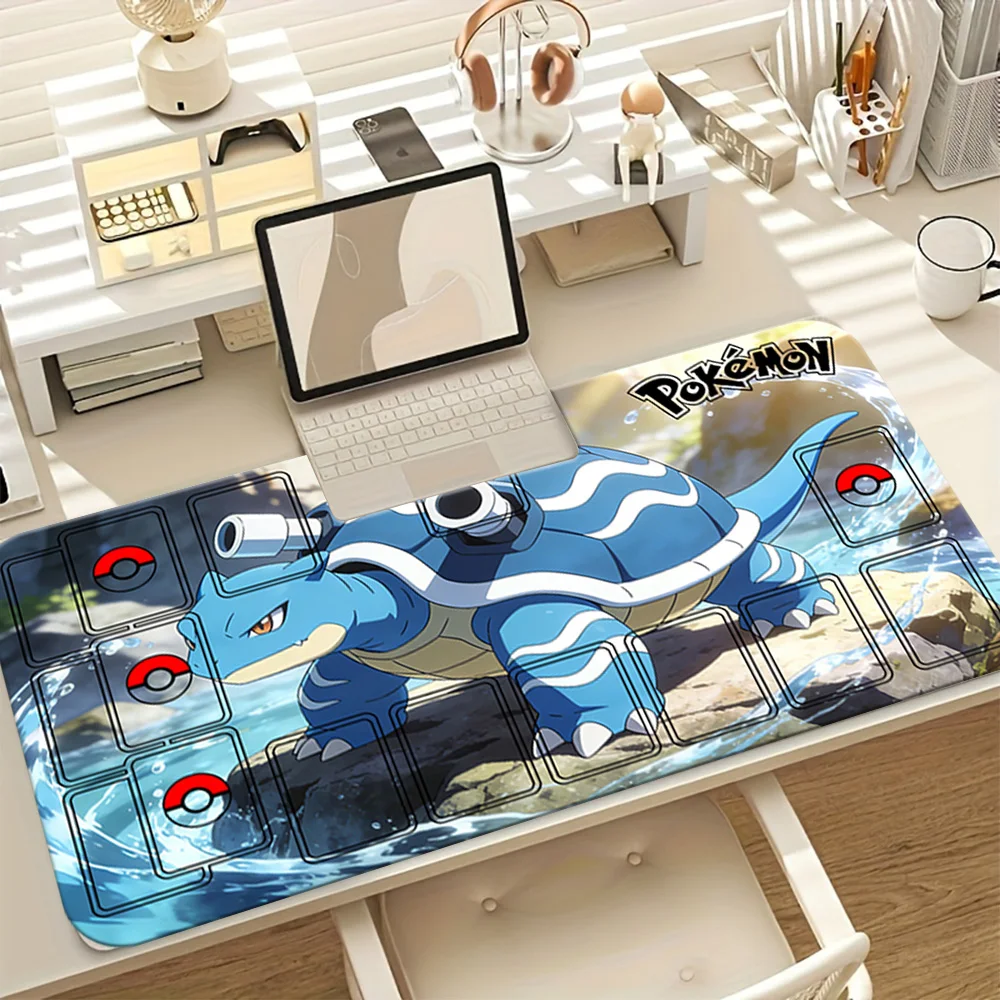 

Pokemon Blastoise Water TCG Playmat Gaming Mouse Pad with Card Zones Desk Mat