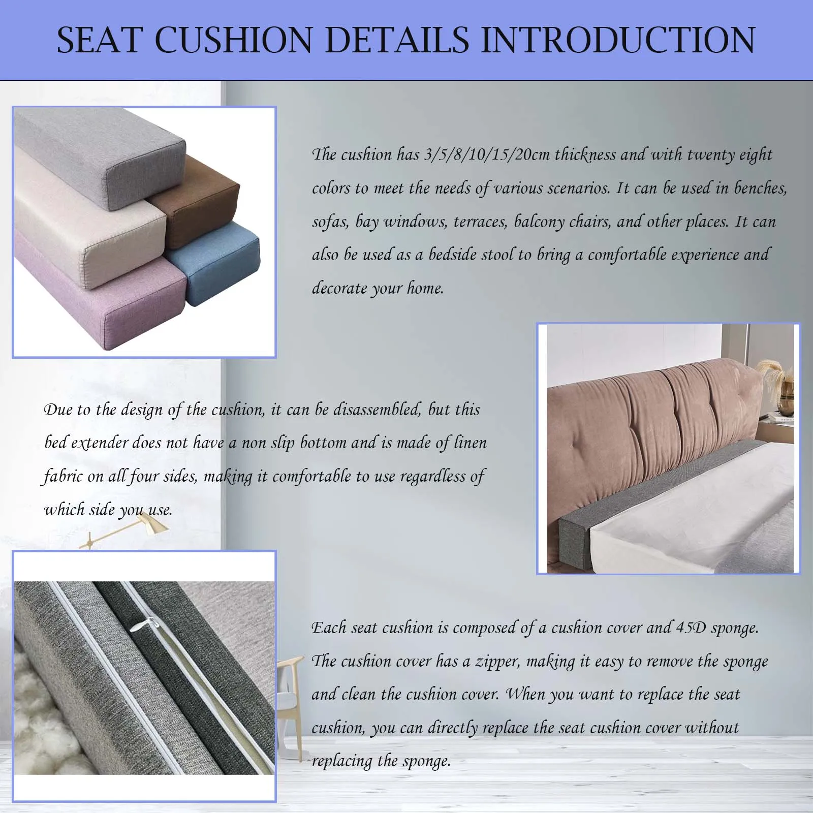 مخصص قابل للغسل أريكة مسند الذراع وسادة الرقبة وسادة للنوم السرير حشو الفجوة ملء الوسائد مع سستة الكتان وسادة طويلة #2