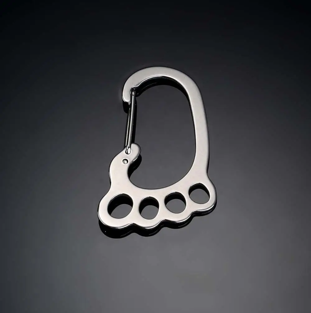 Creative Big Feet Key Chain Silver Color Metal Car Key Ring Holder for Men Women Waist Hanged Keyholder with 4 Keyrings Y55