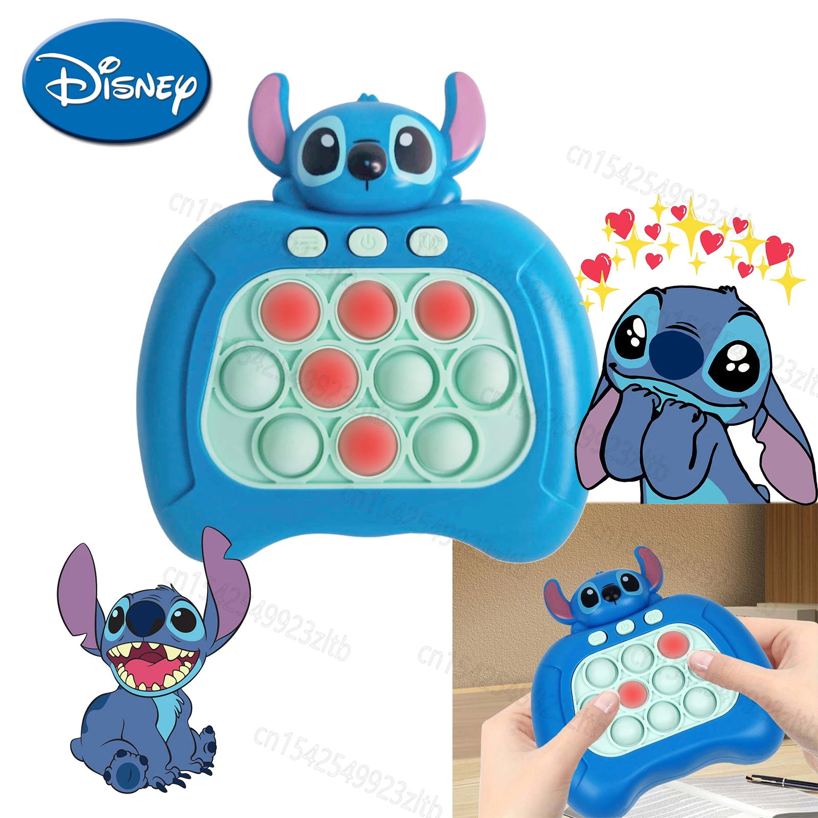 

Stitch Disney Cartoon Quick Push Game Console Puzzle Press POP Toy Anime Stich Mickey Kawaii Children's Decompression Relax Gift