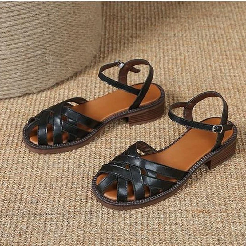 2022 Gladiator Sandals Women Buckle Strap Rome Summer Casual Lady Flat Shoes