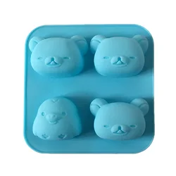Japanese cartoon cute rilakkuma silicone cake baking mold ice lattice chocolate mold DIY gypsum aromatherapy candle mold