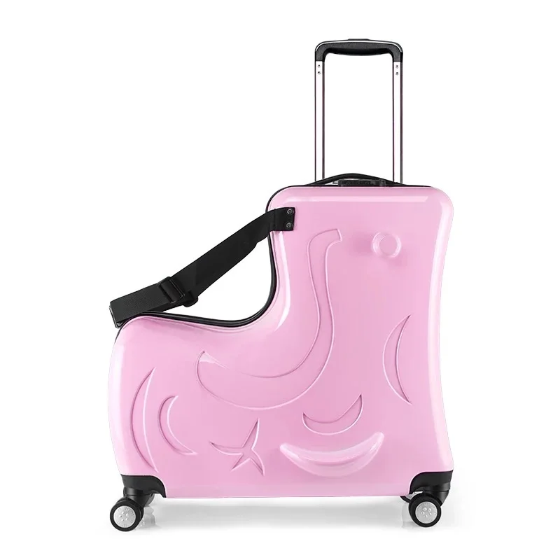 Hot!Kids fashion skateboard rolling luggage 20/24 inch children spinner travel trolley case cute baby carry on suitcase