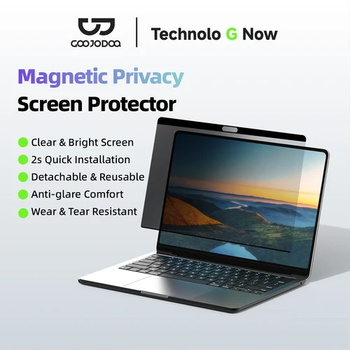 Imagen 1 del producto Protector magnético reutilizable antifisgones para MacBook Pro 15,3 2023 Air 15 2024 para MacBook Air 13,6 13,3 Pro 14,2 antideslumbrante