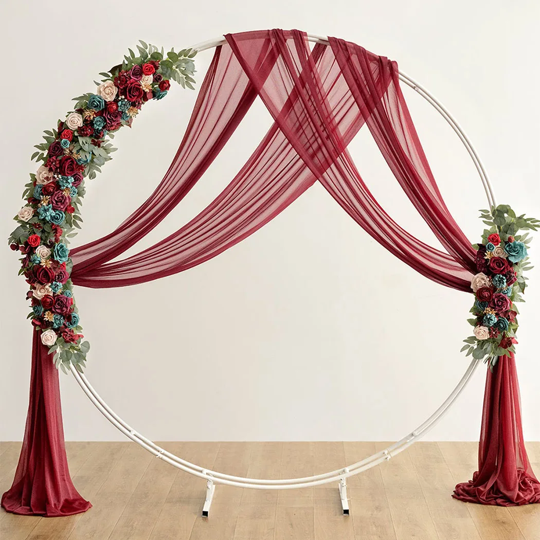 6,5 yardas arco de boda drapeado corredor tela drapeado cortina escenario telón de fondo cortinas decoración encantadora