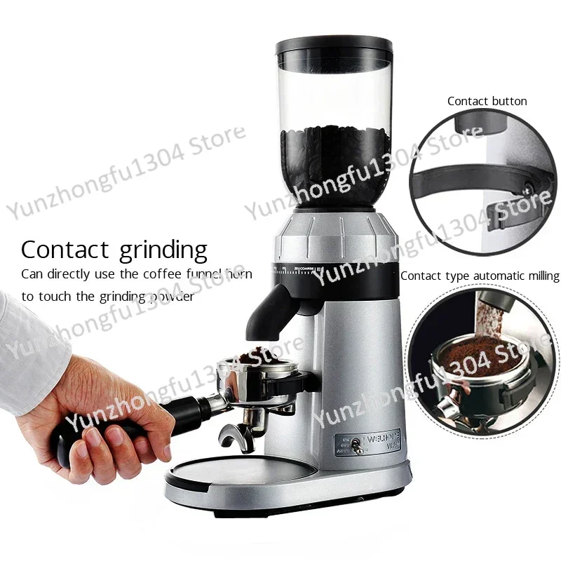 Electric Espresso Coffee Grinder WPM ZD-15 Commercial Coffee Bean Grinding Machine 40 Files Adjustable Thickness